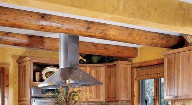 Modelo de armário de madeira com encaixe para os eletrodomésticos