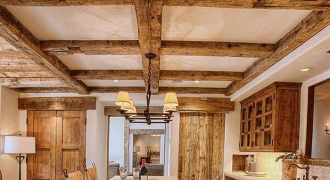 Modelo de armário de madeira para cozinha rústico