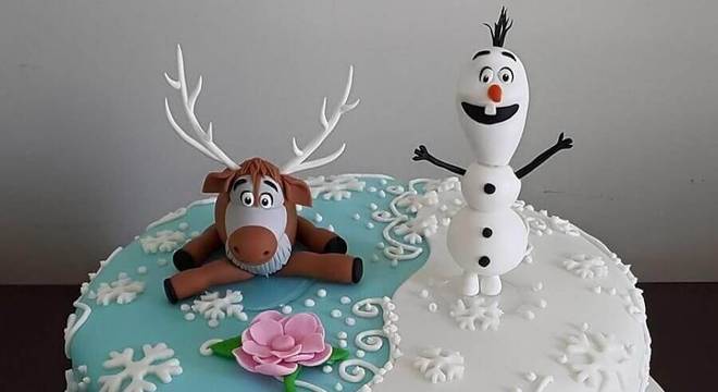 modelo de bolo da frozen redondo