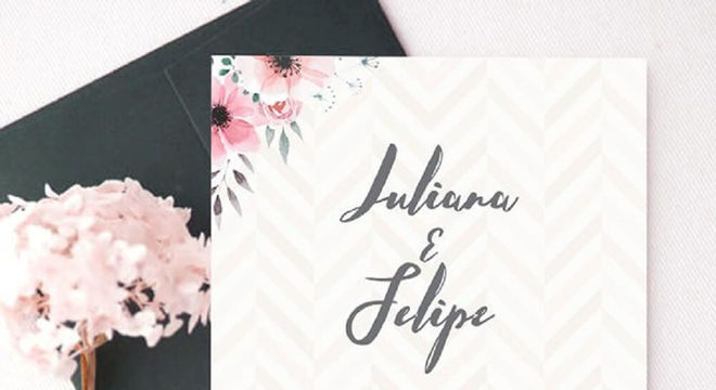 Modelo de convite de casamento simples para encantar os convidados