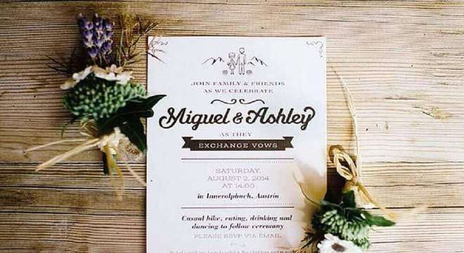 modelo de layout para convite simples de casamento 