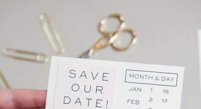 modelo divertido de convite de casamento simples e moderno