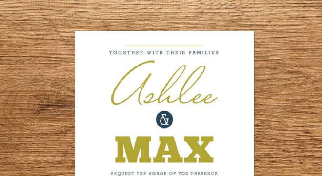 modelo moderno de convite de casamento simples e barato 