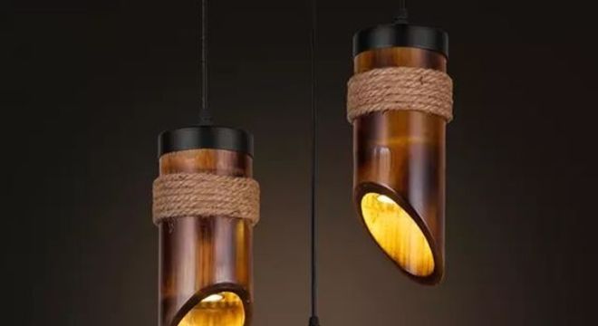 modelos de lustres - lustre com estrutura de bambu