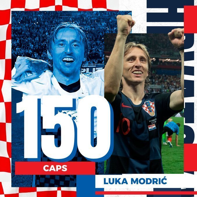 A homenagem da UEFA às 150 presenças de Modric pela Croácia