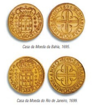 Em 1694, surgiu a primeira Casa da Moeda no Brasil. A ideia era que todas as moedas que circulavam na colônia fossem enviadas à unidade fiduciária para ser transformadas em moedas provincianas