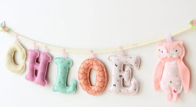 Moldes de letras para artesanato de quarto infantil
