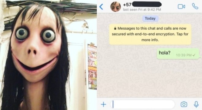 A Momo interage com quem escreve para ela através do WhatsApp, às vezes, de um número mexicano