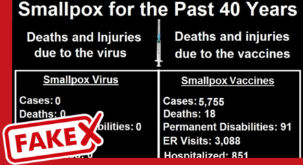 Gráfico em inglês que circula em grupos antivacina