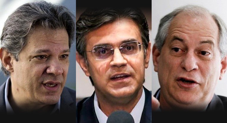 Os candidatos Fernando Haddad, Rodrigo Garcia e Ciro Gomes