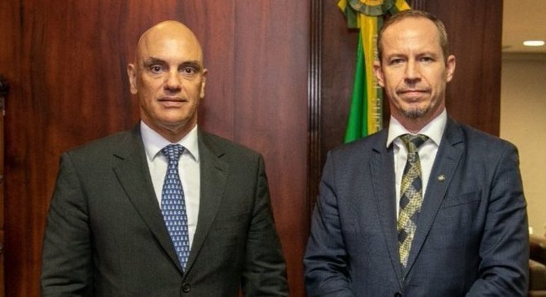 Alexandre de Moraes e Ricardo Cappelli durante encontro nesta segunda-feira 