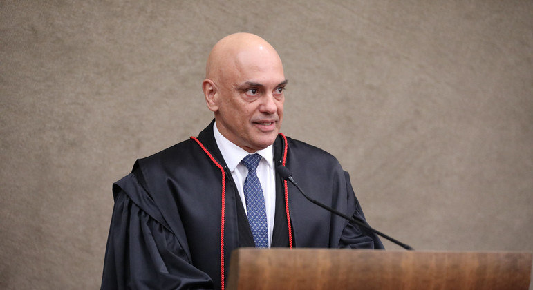 Ministro Alexandre de Moraes durante posse como presidente do TSE
