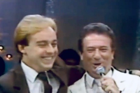 Gugu e o apresentador Raul Gil