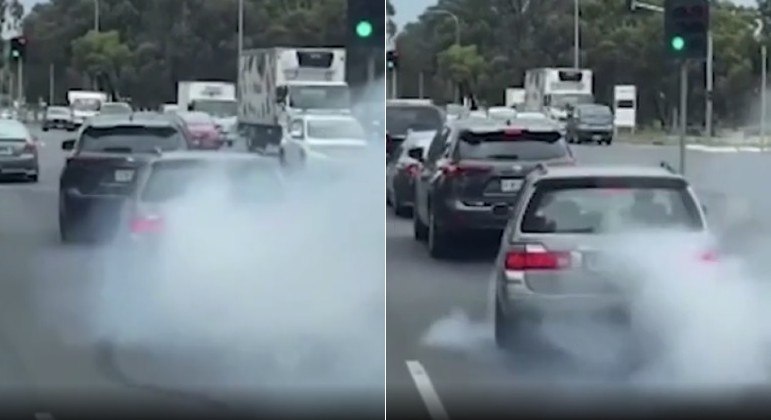 Motorista desaviado cantou pneus em frente à viatura, na Austrália