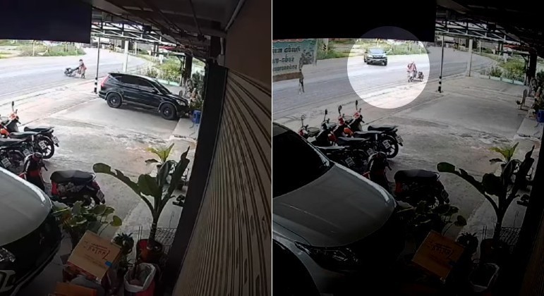 Motorista perdeu a direção, saiu da estrada e ainda conseguiu estacionar com maestria