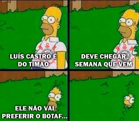 Mudança de rumo de Luís Castro: em memes, botafoguenses provocam o Corinthians e relembram contratação de Seedorf.