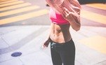 mulher, atividade física, ginástica, exercício, barriga