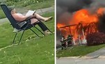 Uma mulher foi presa em Maryland, Estados Unidos, após incendiar uma casa com outra mulher dentro, colocar uma cadeira no jardim e assistir tudo. Ela até tinha um livro na mão, para o caso do incêndio ficar tedioso