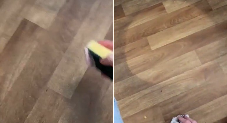 Mulher descobriu que piso do apartamento onde vive não era escuro, só estava imundo