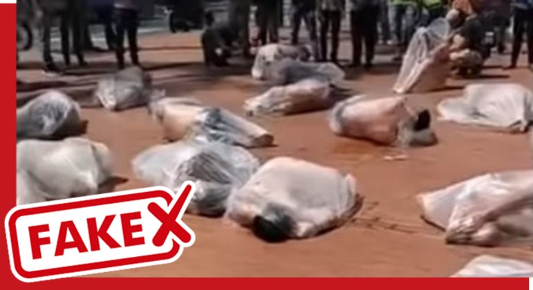 Vídeo mostra performance
 artística, parte de protesto na Colômbia