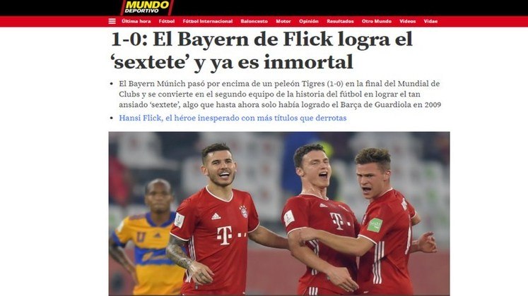 Bayern derrota o Tigres e conquista o Mundial de Clubes - 11/02