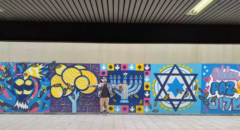 Grafite na Estação do Metrô da Galeria dos Estados é resultado de ação do GDF e da Embaixada de Israel