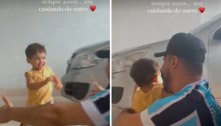Filho de Marília Mendonça aparece em vídeo com o pai, Murilo Huff
