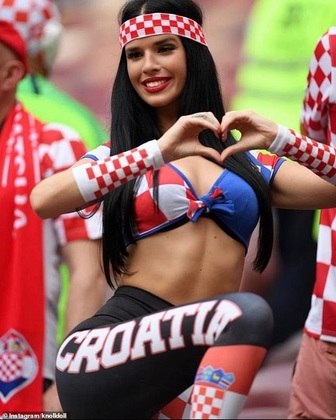 Aqui no Brasil, na Copa de 2014, ela tamb&eacute;m estava presente para torcer pela Cro&aacute;cia