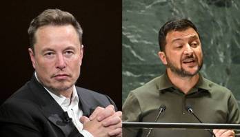 Musk diz que Zelensky só sabe 'pedir bilhões de dólares' para a guerra (Montagem/AFP)