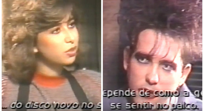 Mylena Ciribelli, em 1987, entrevistando Robert Smith, vocalista do The Cure