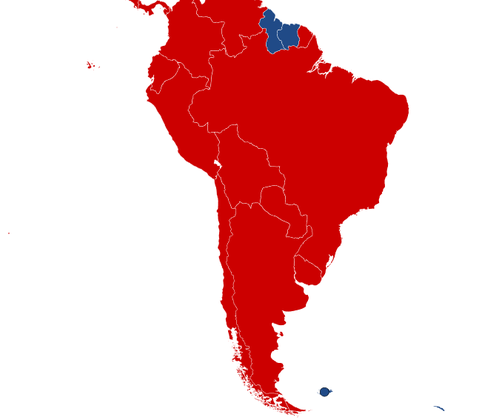 Na América do Sul, apenas dois países têm mão inglesa: Guiana e Suriname. 