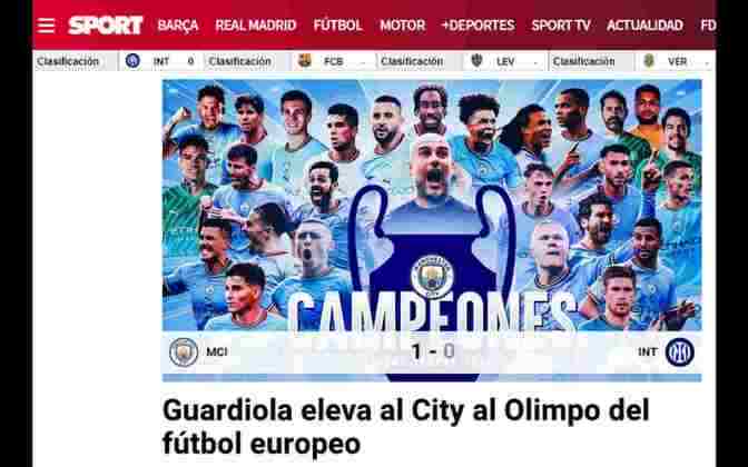 Na Catalunha, Guardiola foi muito exaltado pela imprensa local. O 'Sport' foi objetivo ao dizer que Guardiola foi o responsável por elevar o City ao 'Olimpo do futebol'. 