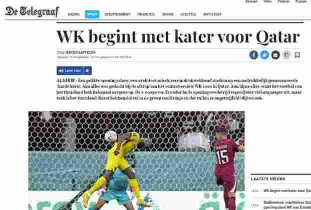 Na Holanda, país cuja seleção está no Grupo de Catar e Equador, o 'Telegraaf', principal jornal do país, preferiu destacar a derrota do Catar e não a vitória do Equador. 