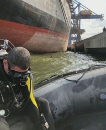 Na operação, a polícia também recorrer a mergulhadores para a inspeção nos cascos e a coleta de entorpecente pronto para a exportação.