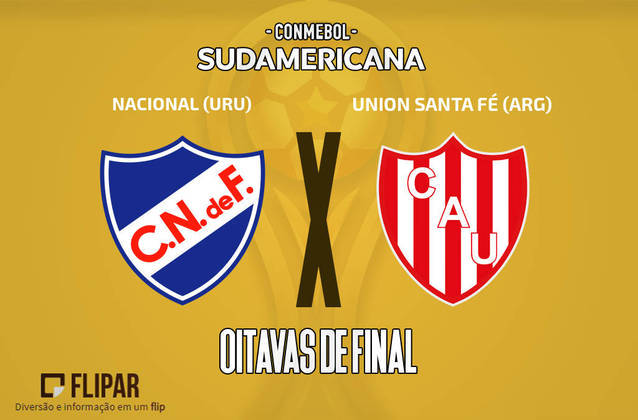 Nacional (Uruguai) X Unión Santa Fe (Argentina) - O Nacional foi 3º colocado do Grupo C da Libertadores. O Unión foi o 1º colocado do Grupo H da Sul-Americana. 
