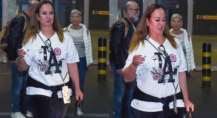 Nadine Gonçalves no aeroporto de Guarulhos (SP)