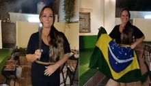 Nadine Gonçalves, a mãe de Neymar, faz churrasco e dança pagode no Catar