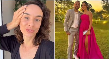 Naiumi Goldoni (à esq.) e Bruna Biancardi e Neymar (à dir.)