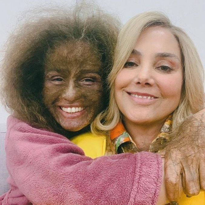 Nanda Costa e Heloisa Périssé nos bastidores de "Cine Holliúdy"