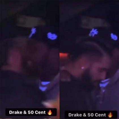 Nas imagens, era possível ver um encontro de Drake com outro rapper, 50 Cent. O canal do YouTube “Why TV” publicou imagens dos dois festejando na boate.
