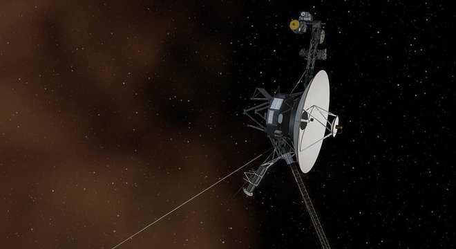 Uma ilustração do Voyager 1, o primeiro objeto criado pelo homem a alcançar o espaço interestelar 