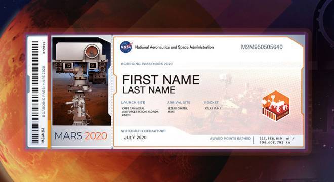Nasa promove ação para enviar nomes para Marte
