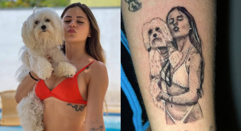 Nathalia Valente já tinha feito tatuagens com mesmo profissional do desenho de cobra 