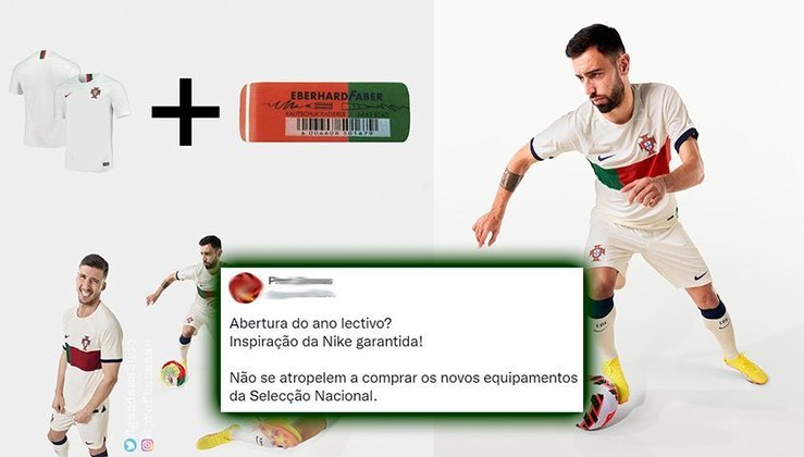 Nem a terceira camisa de Portugal para a Copa do Mundo escapou: um torcedor português afirmou que a inspiração foi uma borracha