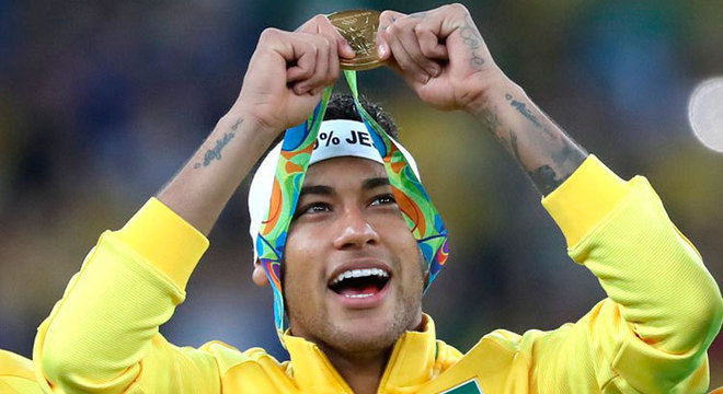 Neymar, com o ouro de 2016