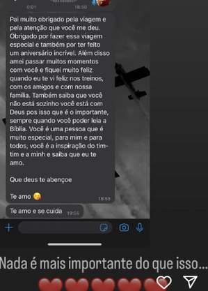 Publicação do Neymar nos stories