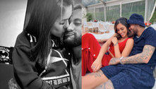 Neymar posa com namorada Bruna Biancardi no colo e se declara: ‘Meu bombom’ 