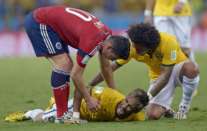 Neymar disputou três Copas do Mundo até aqui. Em 2014, ele sofreu uma entrada do colombiano Zúñiga nas quartas de final e não pôde jogar na semifinal, quando o Brasil perdeu para a Alemanha de 7a 1. 
