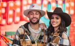 Neymar e Bruna Biancardi combinam look em arraial