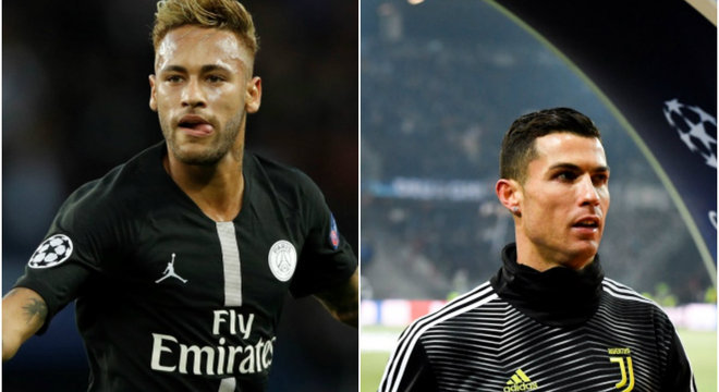 Messi, Neymar, CR7 Montagem mostra os jogadores carecas